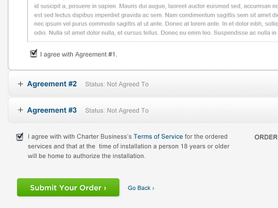 Agreement Forms accordion forms ux
