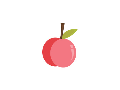 Peachy best clean debut dribbble favorite flat illustration leaf peach peachy red ui