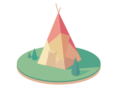 Tipi animation gif illustration isometric loop vector