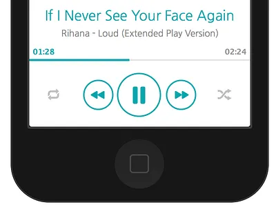 Music Player circle button music pause play player repeat shuffle track