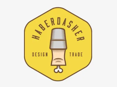 Haberdasher Design logo colour bone detail finger flat icon illustration illustrator logo simple thimble