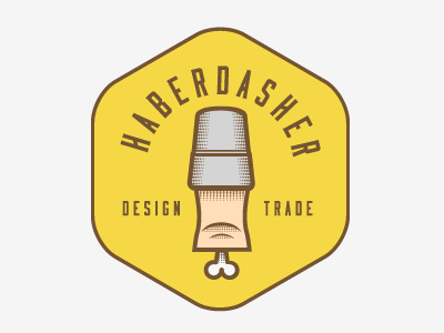 Haberdasher Design logo colour bone detail finger flat icon illustration illustrator logo simple thimble