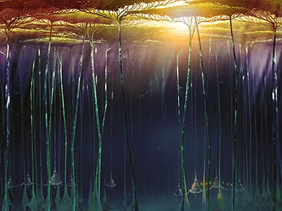 Jungle art atmosphere digital painting dirclumsy forest illustration jungel peter nagy photoshop trees