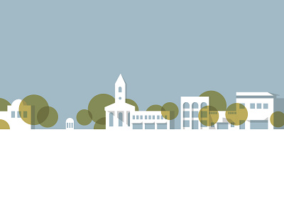 Franklin Street chapel hill geometric illustration landscape street town