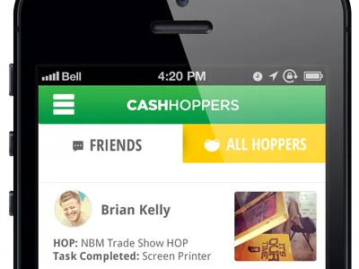 Cash Hoppers Mobile Tabs app game green iphone tabs ui ux