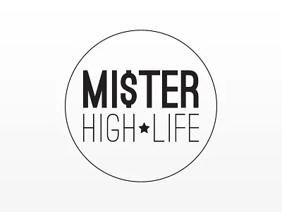 Mister High Life Logo - Concept #2 branding circle design high end lifestyle logo luxury rich simple star white