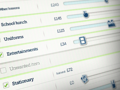 School budget sliders calculator icons sliders