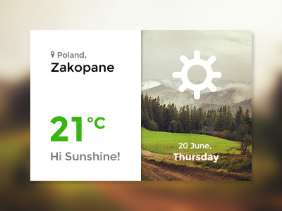 Weather Widget dribbble poland mountains poland sun sunshine weather widget