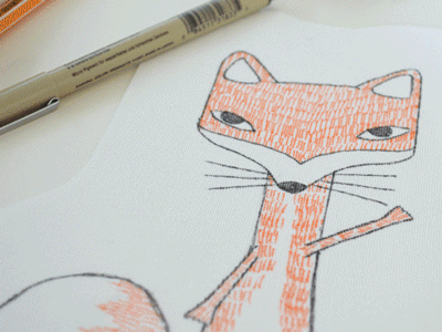 Little pesent for little guy fox illustration present