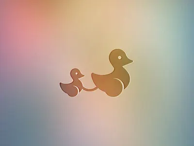 Duck mommy icon agency baby duck icon kid logo tie a tie toy wooden