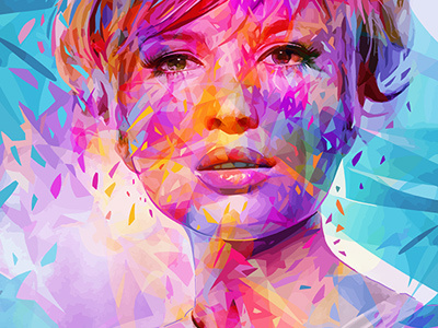 Monica wip abstract actress alessandro pautasso art colors illustration kaneda kaneda99 monica vitti portrait wip