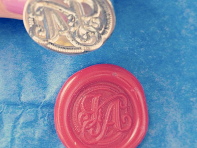 Custom monogram wax seal embosser design emboss invites logo monogram wedding