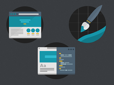 Workflow Icons browser brush code icon iconography icons in browser paintbrush photoshop responsive workflow