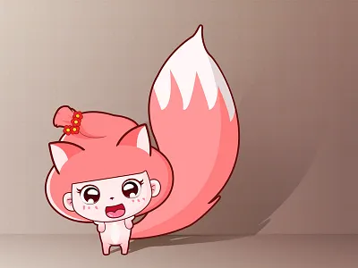 A big tail fox fox pink tail