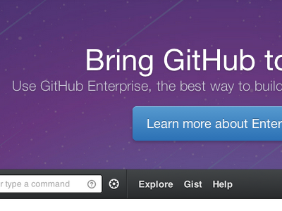 Enterprise callout on homepage blue enterprise github gray helvetica neue purple space white