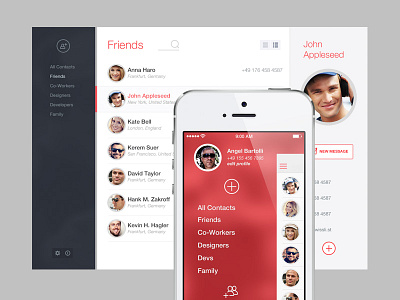 Web App + iOS7 App case study contact list helvetica ios ios7 phonebook swiss webapp