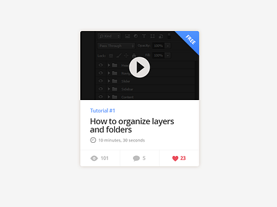 Video Post clean design flat interface rebound ui video widget