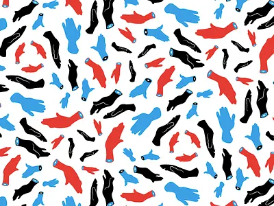 Cut Hand Clap Pattern black clap cyan hand pattern red