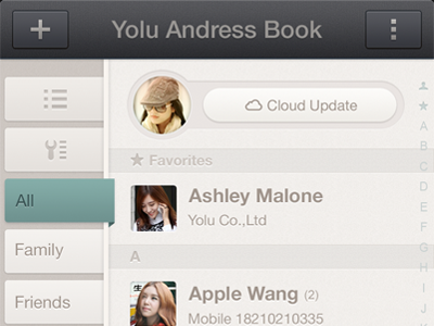Yolu Andress Book android app ui