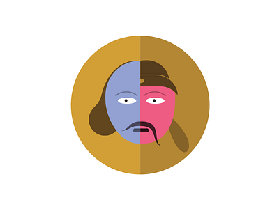 Libai Vs Shakespeare cute fun graphic icon illustration