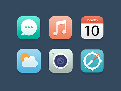 icon calendar camera china flat icon ios7 iphone messages music safari ui weather