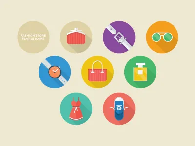 Fashion Store Flat-UI Icons fashion flat ui icons store