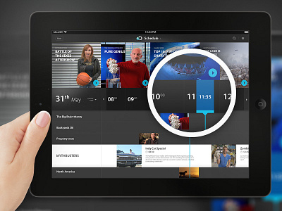 Discovery Channel iPad creative direction discovery discovery channel discovery concept discovery ipad tv schedule uiux