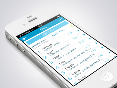 Class plan and track list for flat mobile design app flat iphone mobile music player