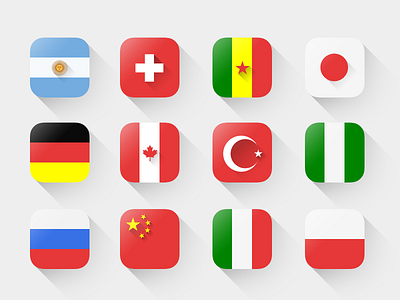 Flags flag flags flat icon ios7 shadow