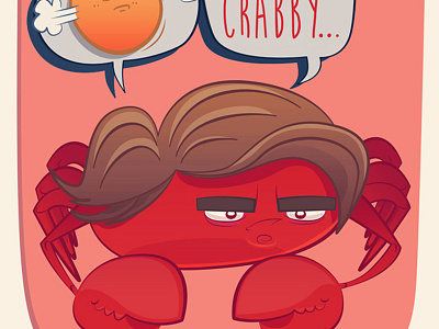 A bit crabby. animal color crab digital doodle grumpy illustration photoshop red