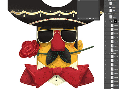 El Mariachi 2 design fun graphic design illustration label mexican mexico packaging sombrero wine