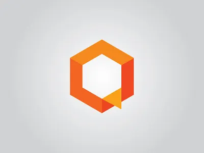 Concept concept cube icon logo mark orange rejected talk