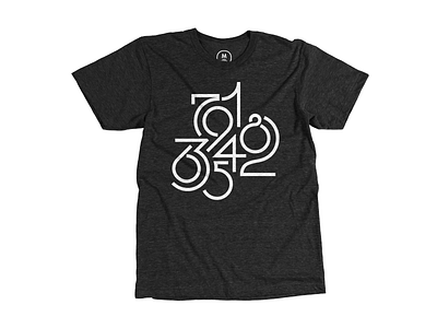 Numeric lettering monochrome t shirt tri blend typography