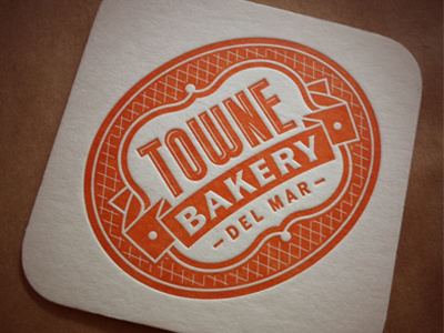 Logo Coaster #4 bakery banner coaster letterpress logo