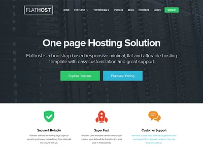 Flathost Hosting Template flat design flathost free psd freebie hosting minimal template theme