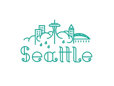 Seattle city illustration seattle