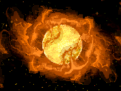 Space Pixels Experiment 8bit pixel space star sun