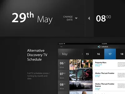 Discovery TV Schedule design discovery discovery channel timeline tv list tv schedule uiux