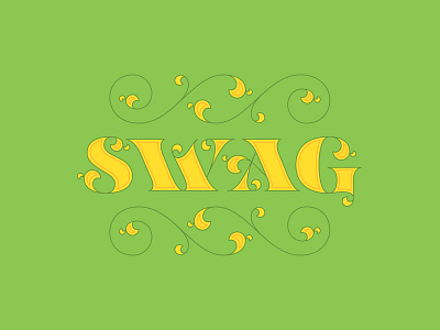 Swag. flourishes green illustration lettering line swag