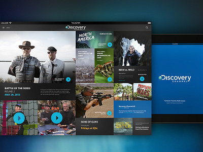 Discovery Channel Dashboard concept dashboard design discovery discovery channel ipad splash screen uiux