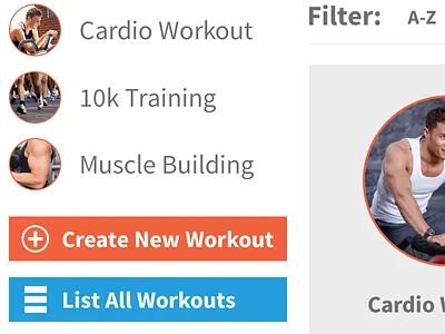 Workout Widgets blue circles fit fitness gym icons orange widget workout