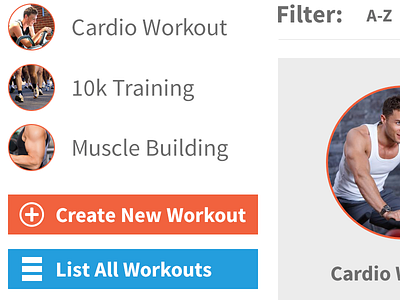 Workout Widgets blue circles fit fitness gym icons orange widget workout