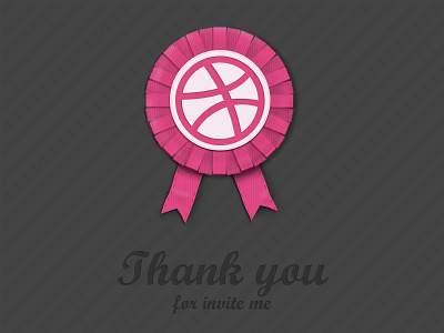 Thank Dribbble dribbble invite one shot ribbon thank dribbble