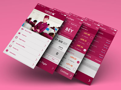 Flight Booking App Ios 7 7 airways app flat flight ios iphone mobile qatar ui ux