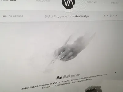 Visio Art - Portfolio Relaunch (Wallpaper) about art design draw grey hand me pencil portfolio relaunch wallpaper website