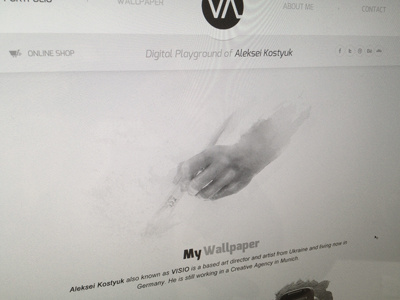 Visio Art - Portfolio Relaunch (Wallpaper) about art design draw grey hand me pencil portfolio relaunch wallpaper website