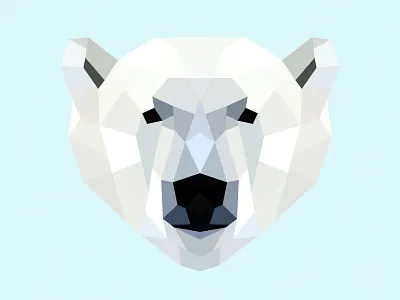 Polar Bear arctic bear ice low polar poly snow