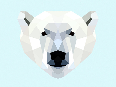 Polar Bear arctic bear ice low polar poly snow