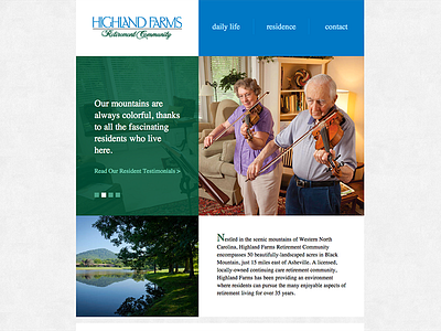 Highland Farms Website clean flat simple web design