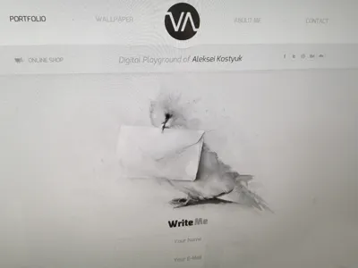 Visio Art - Portfolio Relaunch (Contact) about bird design email grey me message portfolio relaunch website write